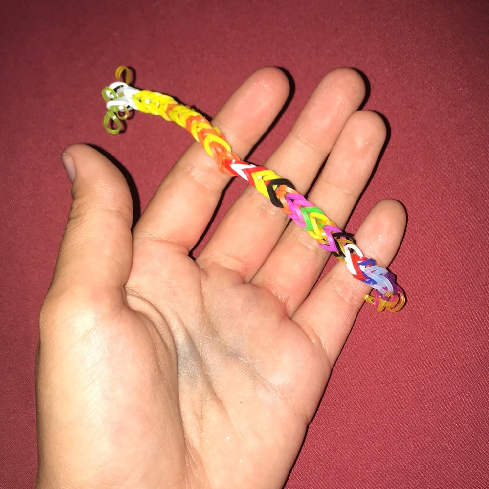 Homemade rainbow loom bracelet
